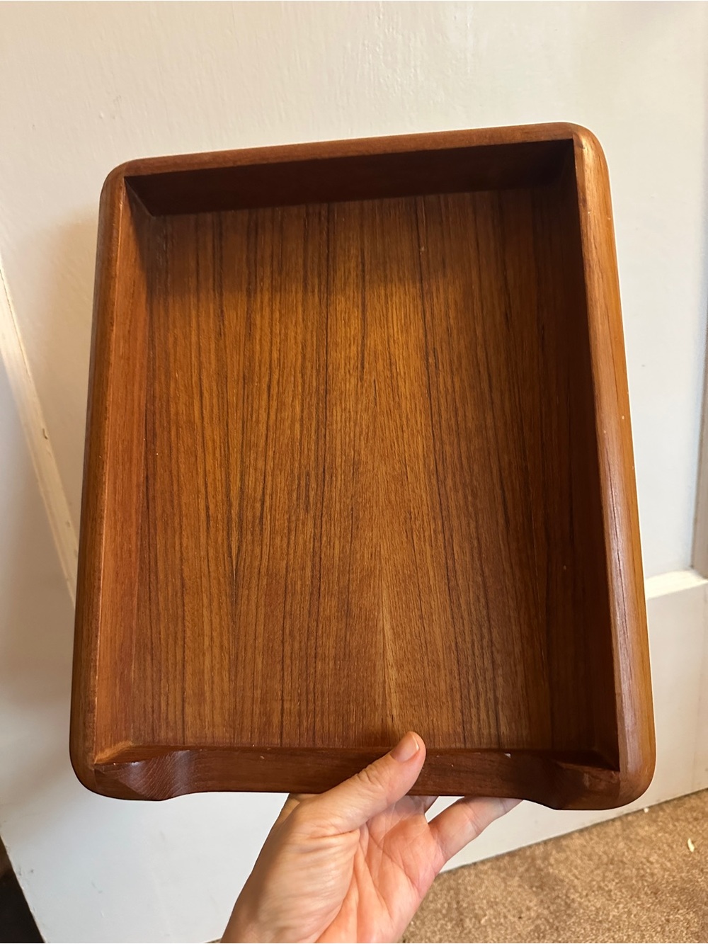 Vintage Kalmar Designs Solid Teak Wood Desk Tray / Organizer